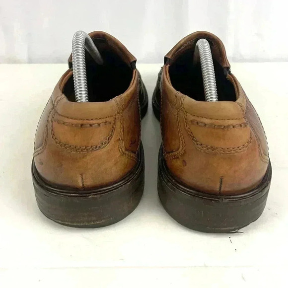 Ecco Brown Leather Slip On Loafers EU43 US 9.5‎ /10 Cognac Shoes Men\'s main image 6